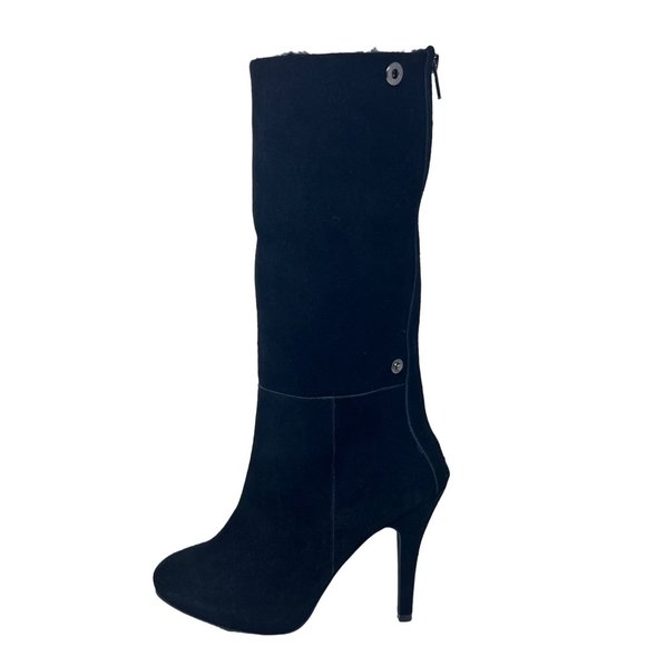 Very Volatile Hepburn Women's Fold Over Convertible Faux Fur High Heel Boot Sz 1 - Picture 10 of 13